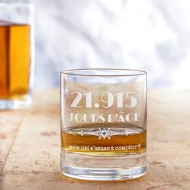 Verre � whisky avec gravure - �ge en jours