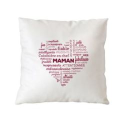 Coussin personnalis� pour Maman - C�ur de mots