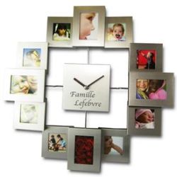 Horloge murale avec cadre pour photos