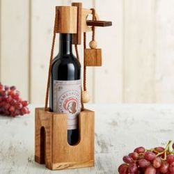 Puzzle casse-t�te bouteille en bois pr�cieux - fonc�