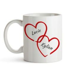 C�urs enlac�s � tasse personnalis�e