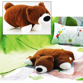 2 in 1 Br - Kissen und Kuscheltier