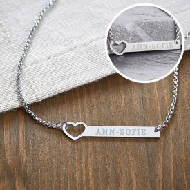 Kette mit Herzstanze - Namensgravur