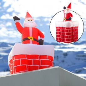 Aufblasbarer Weihnachtsmann mit Schornstein - 180 cm