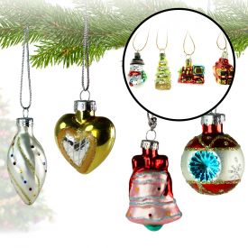 Mini Weihnachtsbaumschmuck - 4er Set