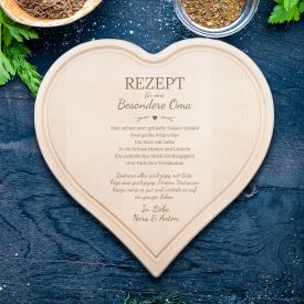 Holzherz Mit Gravur Rezept Oma Echtholz Schneidebrett