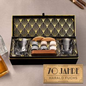 Whisky Set in edler Geschenkbox zum 70. Geburtstag