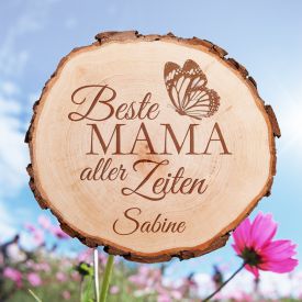 Baumscheibe mit Gravur - Beste Mama aller Zeiten
