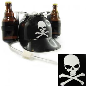 Bierhelm schwarz mit Totenkopf