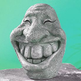 Figurine dcorative en pierre pour le jardin  tte souriante