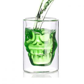 Doppelwandiges Trinkglas - Totenkopf