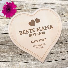 Graviertes Holzherz - Beste Mama von Herzen