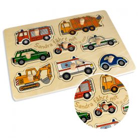 Personalisierbares Puzzle zum Stecken - Autos