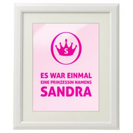 Prinzessin - personalisiertes Kinderzimmer Bild Wei