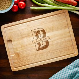 Schneidebrett mit Gravur - Initiale