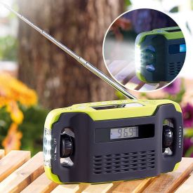 Solar Kofferradio mit Dynamo und Taschenlampe