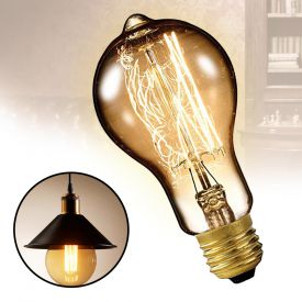 Vintage Glhbirne mit Glhdraht - gewlbt