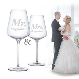 Verres  vin - Mr and Mrs