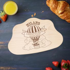 Wolkenbrettchen mit Gravur - Ballonfahrer